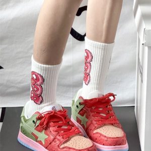 Y2K Women's Bape Shoes - Star Platform Sneakers