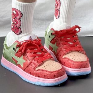 Y2K Women's Bape Shoes - Star Platform Sneakers