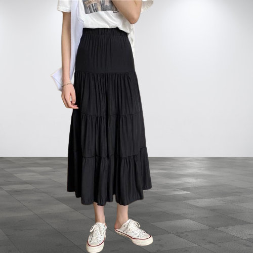 Y2K Women's Chiffon Skirt - Korean Preppy Style