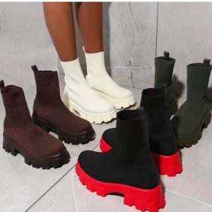 Y2K Women's Chunky Platform Sock Boots