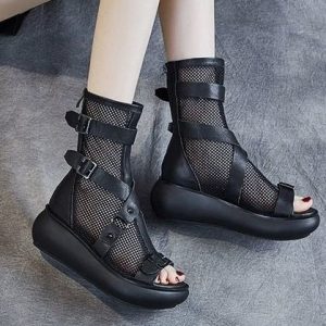 Y2K Women's High Top Mesh Sandals - Rare Design