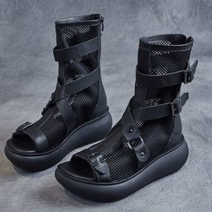 Y2K Women's High Top Mesh Sandals - Rare Design