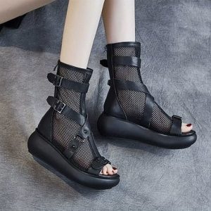 Y2K Women's High Top Mesh Sandals - Rare Design