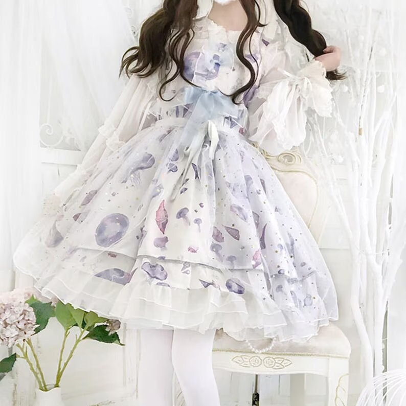 Y2K Women's Lolita Lace Bow Suspender Dress