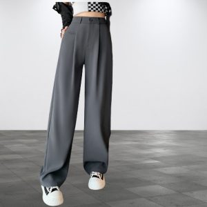 Y2K Women's Wide Leg High Waist Suit Pants