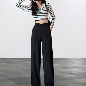 Y2K Women's Wide Leg High Waist Suit Pants