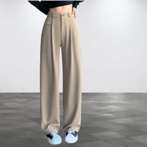 Y2K Women's Wide Leg High Waist Suit Pants