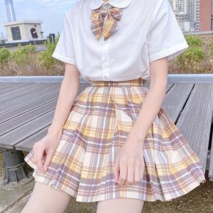 Yellow Kawaii Pleated Skirt - Y2K Fashion Essential