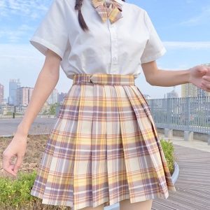 Yellow Kawaii Pleated Skirt - Y2K Fashion Essential